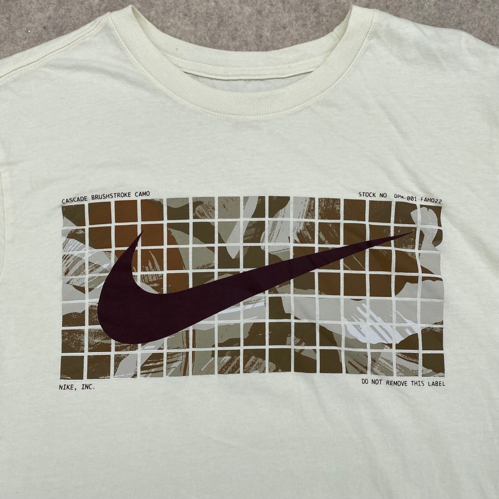 Nike Mens Cascade Brushstroke Camo Shirt Cream Large